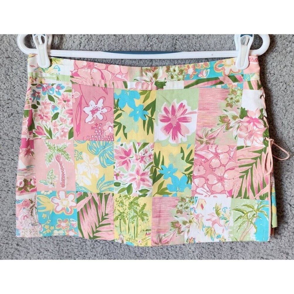 Venus Women's Mini Skort‎ Skirt Lace Up Side Tropical Floral Print Size Small